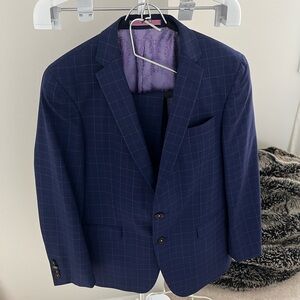 Sand Navy Checkered Suit